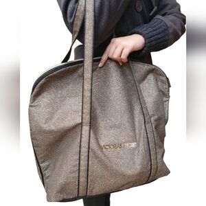 Victoria's Secret Big Metalic Gold Shoulder Tote Bag .